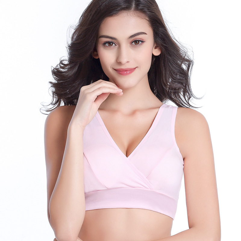 Nursing Bra Sleep - Hamilelik Düz Renk Askılı Kablosuz Çapraz