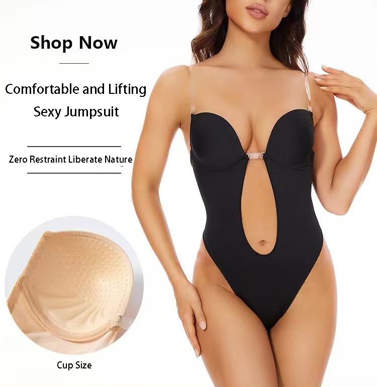 Shapewear Bodysuit Firm - Kaymaz Yapışkanlı Sırtı Açık Vücut Şekillendirici
