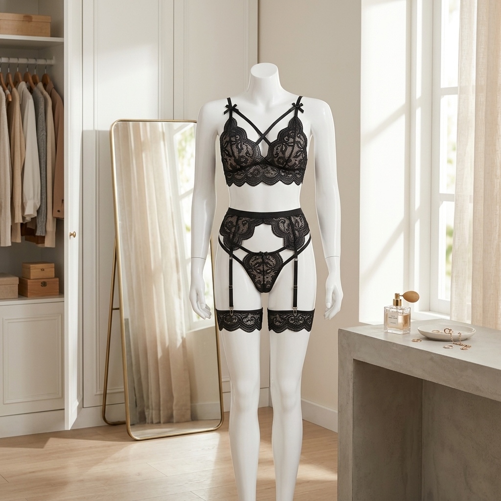 Kadınlar için Çiçek Desenli Da - Garter Belt Set incelemesi ve fiyatı