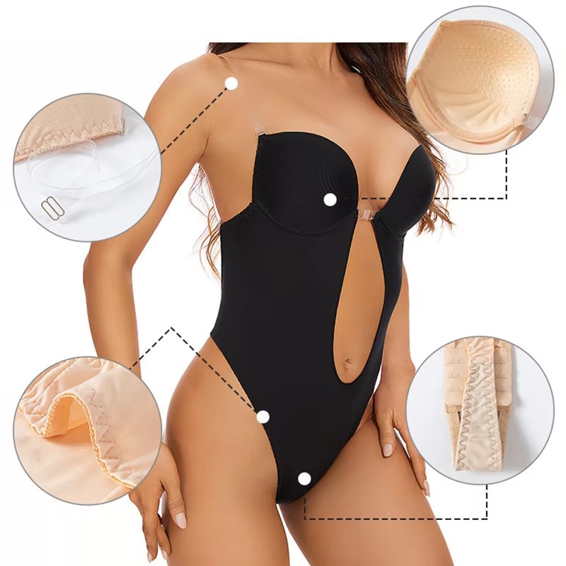 Kaymaz Yapışkanlı Sırtı Açık V - Shapewear Bodysuit Firm incelemesi ve fiyatı